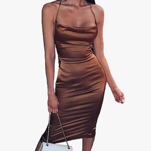 Spaghetti Strap Backless Lace up
Bodycon Party Dress